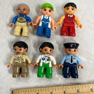 Lego duplo professional workers Colorful Toy Figures Set of 6 police doctor zoo
